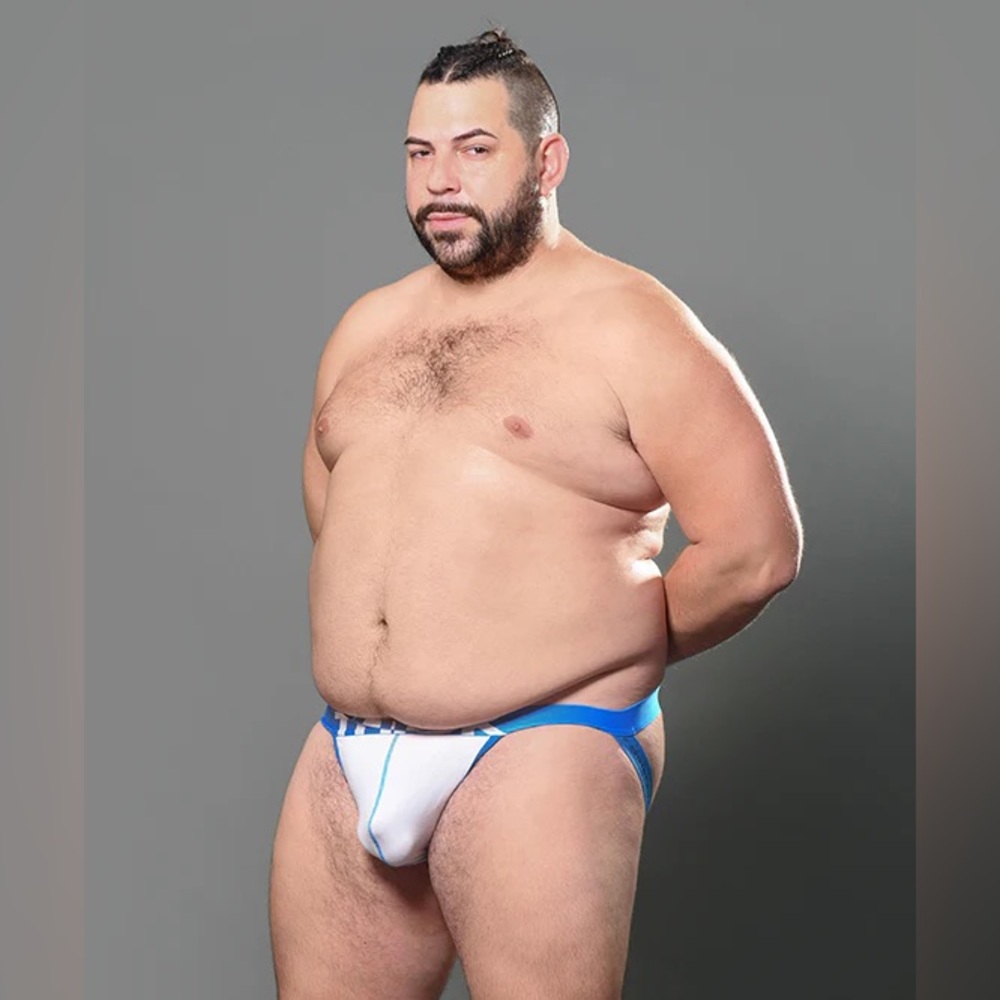 Andrew Christian jock THICK white cyan blue 31 32 33 34 35 36 37 38 gay queerNWT - Picture 14 of 16